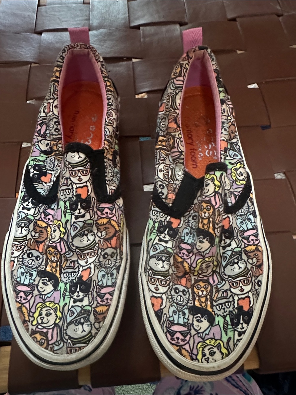 BOBS from Skechers Women's Multicolor Cat Print Slip-On Sneakers